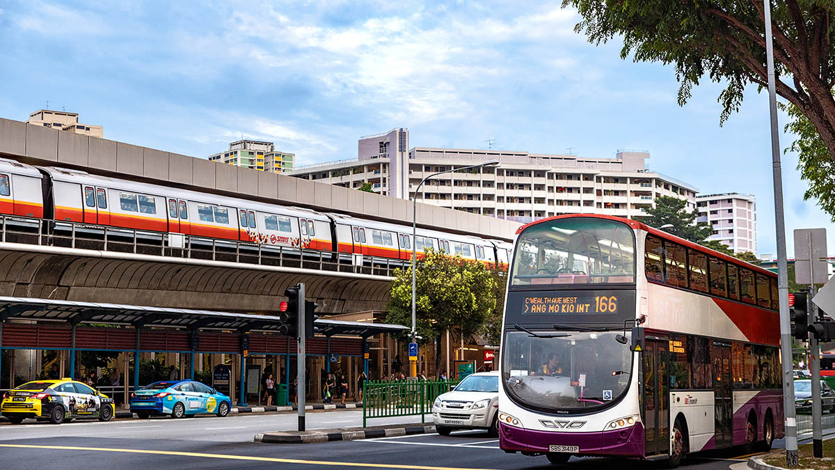 Bus and train service in Singapore